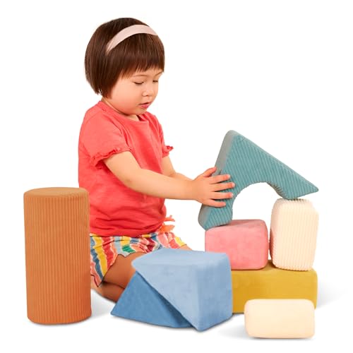 B. toys – Sensory Building Blocks – 8pc Foam Shapes Set – Textured & Tactile Fabric – Soft, Geometric Stacking Shapes – 6 Months + – Tumble-y Towers B. toys – Sensory Building Blocks – 8pc Foam Shapes Set – Textured & Tactile Fabric – Soft, Geometric Stacking Shapes – 6 Months + – Tumble-y Towers von B.