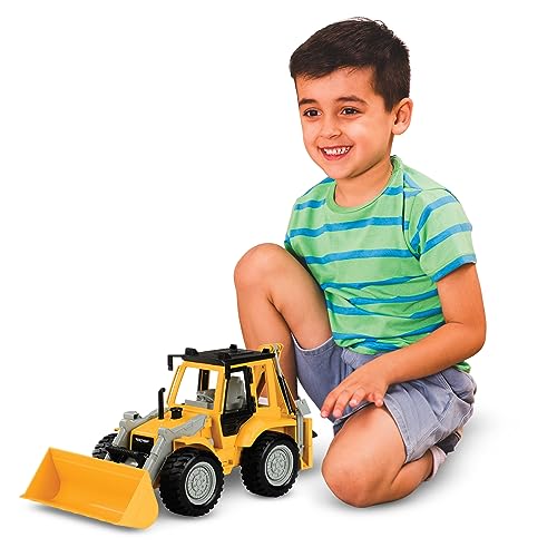 Driven 2-in-1 Bagger und Schaufellader Frontlader Radlader 45 cm groß Töne, Geräuschen Baustelle LKW Spielzeug für Kinder Spielzeug ab 3 Jahren von Driven by Battat