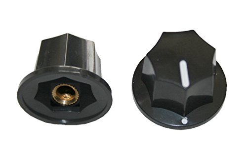 B2Q Drehknopf Geräteknopf Potiknopf 6mm schwarz 1 Stück (0052) von B2Q