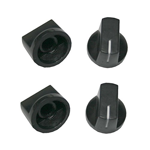 B2Q Drehknopf Geräteknopf Potiknopf 6mm schwarz 4 Stück (0070) von B2Q