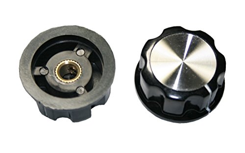 B2Q Drehknopf Geräteknopf Potiknopf MF-A04 33mm 6mm Achse schwarz 1 Stück (0060) von B2Q