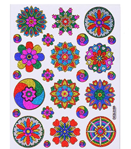 Sticker Bogen Mantra Blumen Aufkleber Sticker für Kinder zum aufkleben dekorieren 2 Stück von B2see