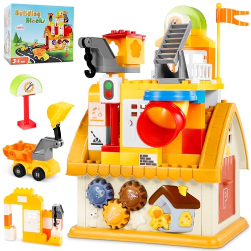 BABECTOY Großen bausteine Kompatibel mit Duplo bausteine für Kinder ab 3 Jahre, Baustein Haus mit 82 Bausteine, Kommt mit Aufklebern und Anleitung, ideales Spielzeug für Jungen und Mädchen ab 3 Jahren BABECTOY Großen bausteine Kompatibel mit Duplo bausteine für Kinder ab 3 Jahre, Baustein Haus mit 82 Bausteine, Kommt mit Aufklebern und Anleitung, ideales Spielzeug für Jungen und Mädchen ab 3 Jahren von BABECTOY