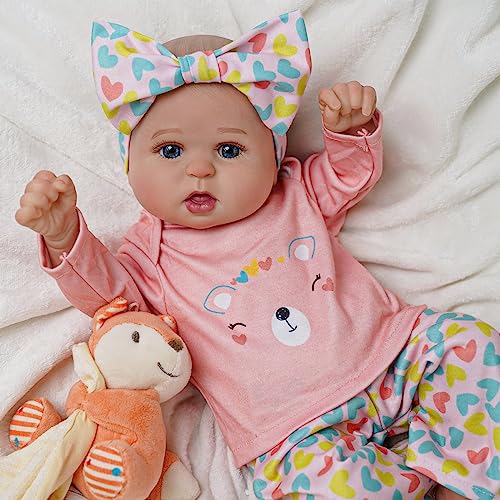 BABESIDE Reborn Puppen Mädchen - Bailyn 20-Zoll-realistische Baby-Puppen haben den weichen Vinyl-Körper und niedliche Outfit, sie Sieht und fühlt Sich genau wie EIN echtes lebensechtes Baby von BABESIDE