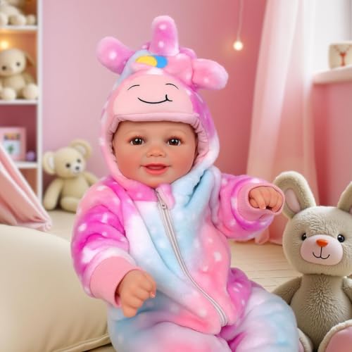 BABESIDE Reborn Baby Puppe Mädchen Sunny 17-Zoll-süße, Lebensechte Babypuppen, bewegliche lächelnde echte Babypuppen mit komplettem Zubehör und Geschenkbox für Geschenke ab 3 Jahren von BABESIDE