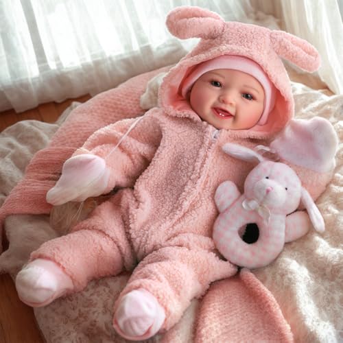 BABESIDE Reborn Baby Mädchen - 17 Zoll Lebensechte Echte Babygröße Verwurzeltes Süßes Lächeln - Babypuppen Wie Echt Mit Zubehör von BABESIDE