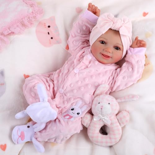 BABESIDE Reborn Dolls Lebensechte Babypuppe 23 Zoll Neugeborenes Baby White von BABESIDE