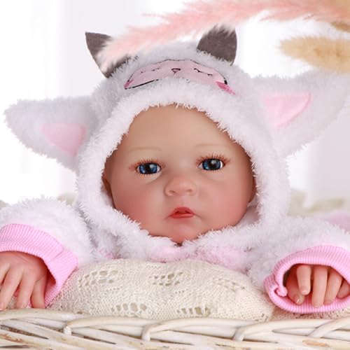BABESIDE Reborn Baby Vollsilikon Lebensecht - 17 Zoll Realistische Babypuppen für Mädchen mit weichem Körper Sieht - Kleinkindpuppen mit offenen Augen von BABESIDE