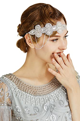 BABEYOND 1920er Jahre 20er Jahre Accessoires Kristall Gatsby Accessoires Damen Hochzeit Kopfstück Gatsby Haar Accessoires von BABEYOND