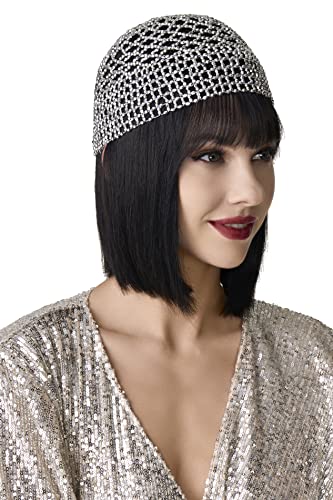 BABEYOND 1920er Jahre Perlenmütze Kopfschmuck Bauchtanz Kappe Exotische Cleopatra Kopfbedeckung für Gatsby Motto Party (Silber) von BABEYOND