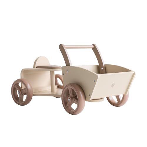 Babiem® Moos - Inklusive Zubehör - Holz Laufrad mit Backen - ab 1 Jahr - Off white von BABIEM
