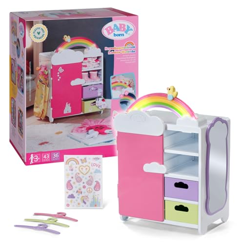 BABY born Regenbogenschrank, Puppenkleiderschrank, Aufbewahrung für Puppenkleidung mit leuchtendem Regenbogen und fröhlichen Sounds, 836040 Zapf Creation BABY born Regenbogenschrank, Puppenkleiderschrank, Aufbewahrung für Puppenkleidung mit leuchtendem Regenbogen und fröhlichen Sounds, 836040 Zapf Creation von BABY Born