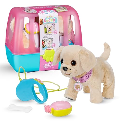 BABY born Mein Hund Lucky mit 5 verschiedenen Funktionen, für Kinder ab 3 Jahren, funktioniert mit Batterien, 835869 Zapf Creation, Rosa von BABY Born