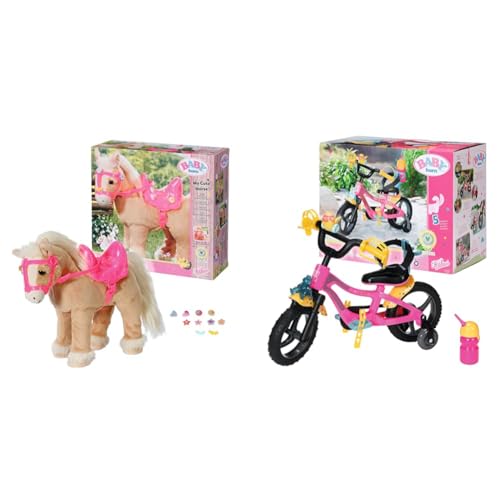 BABY Born & Fahrrad - Pinkes Puppenfahrrad für 43 cm Puppen mit gelben Schutzblechen von BABY Born