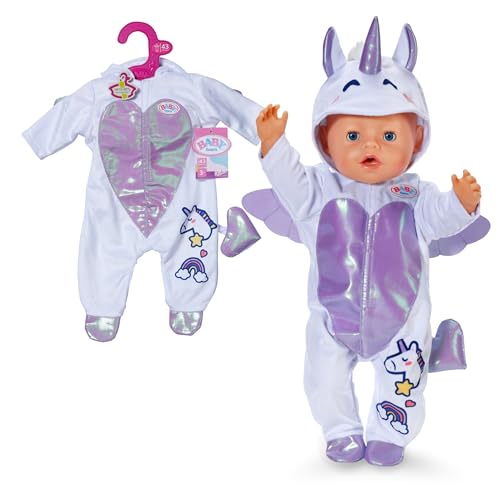 BABY born Einhornanzug - Mit Kapuze, Stickereien & funkelnden Details - Hochwertiges Puppenzubehör - Kleidung geeignet für Puppen der Größe 43 cm von BABY Born