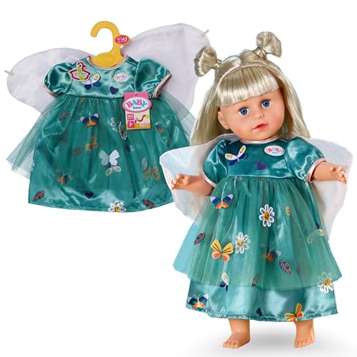 BABY born grünes Feenkleid - Mit Schmetterlingsapplikationen & Stoffflügeln - Hochwertiges Puppenzubehör - Kleidung geeignet für Puppen der Größe 43 cm BABY born grünes Feenkleid - Mit Schmetterlingsapplikationen & Stoffflügeln - Hochwertiges Puppenzubehör - Kleidung geeignet für Puppen der Größe 43 cm von BABY Born