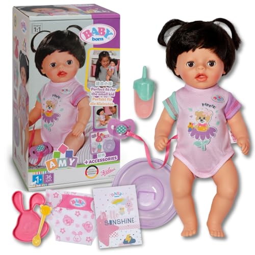 BABY born Amy, Babypuppe mit 7 Funktionen für Kleinkinder ab 1 Jahr, funktioniert ohne Batterie, 36 cm große Puppe, 837511 Zapf Creation BABY born Amy, Babypuppe mit 7 Funktionen für Kleinkinder ab 1 Jahr, funktioniert ohne Batterie, 36 cm große Puppe, 837511 Zapf Creation von BABY Born