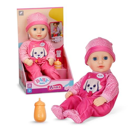 BABY born Anna mit pinken Strampler, weiche 36cm große Babypuppe mit Stoffkörper und Schlafaugen inkl. Fläschchen BABY born Anna mit pinken Strampler, weiche 36cm große Babypuppe mit Stoffkörper und Schlafaugen inkl. Fläschchen von BABY Born