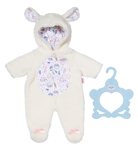 BABY born Anzug im Schäfchenlook mit Kapuze und Schäfchen-Ohren, Strampler für 43 cm Puppen, 838853 Zapf Creation von BABY Born