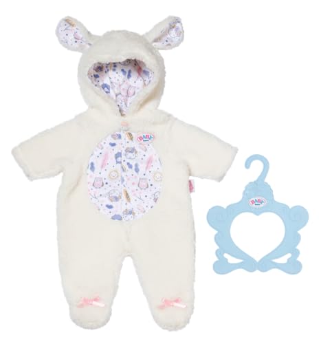 BABY born Anzug im Schäfchenlook mit Kapuze und Schäfchen-Ohren, Strampler für 43 cm Puppen, 838853 Zapf Creation von BABY Born