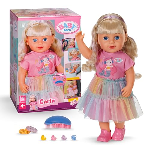 BABY born Carla - 43 cm große Puppe - Hochwertiges Blondes Haar mit Strähnen - Benötigt Keine Batterien - Geeignet für Kinder ab 4 Jahren - Inkl. 7 Accessoires BABY born Carla - 43 cm große Puppe - Hochwertiges Blondes Haar mit Strähnen - Benötigt Keine Batterien - Geeignet für Kinder ab 4 Jahren - Inkl. 7 Accessoires von BABY Born