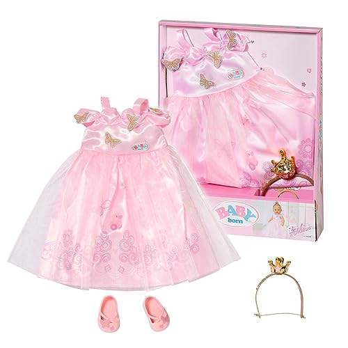 BABY born Deluxe Prinzessin, Prinzessinnenkleid mit Krone, Haarband und Schuhen für 43 cm Puppen, 834169 Zapf Creation von BABY Born