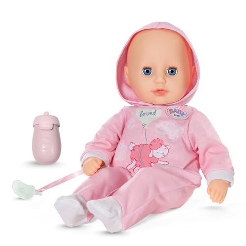 BABY born Hannah Spiel mit Mir, Babypuppe mit 5 Funktionen, weichem Stoffkörper und Accessoires, 36cm große Puppe, für Kinder ab 1 Jahr, Batterien benötigt von BABY Born