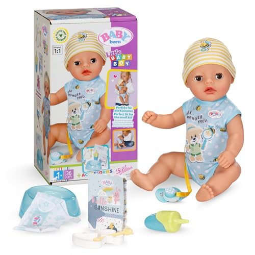 BABY born Lukas (Little Baby Boy) - 36 cm große Babypuppe - 7 Funktionen inkl. Accessoires & Strampler - Funktioniert komplett ohne Batterien - Geeignet für Kleinkinder ab 1 Jahr von BABY Born