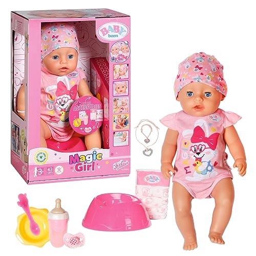 BABY born Magic Girl, Babypuppe mit 10 Funktionen für Kinder ab 3 Jahren, funktioniert ohne Batterie, 43cm groß, 835005 Zapf Creation BABY born Magic Girl, Babypuppe mit 10 Funktionen für Kinder ab 3 Jahren, funktioniert ohne Batterie, 43cm groß, 835005 Zapf Creation von BABY Born