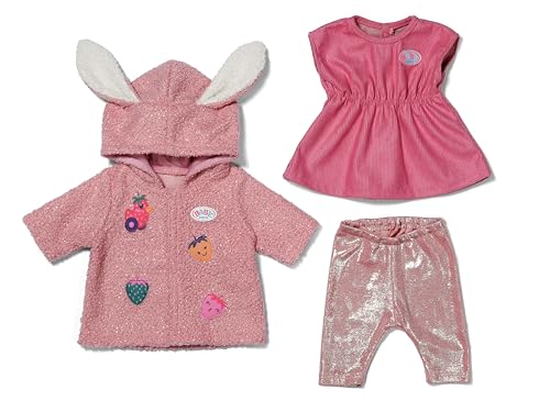 BABY born Mantel-Set, kuscheliger Mantel mit Hasenohren inkl. Kleid für 43cm Puppen, 839416 Zapf Creation von BABY Born