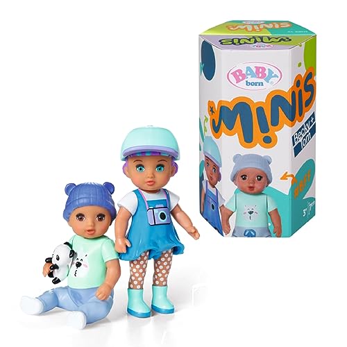 BABY born Minis Doppelpack mit Minis-Puppen Tom und Becky mit Farbwechseleffekt, Stickerbogen und Accessoires, 906040 Zapf Creation von BABY Born