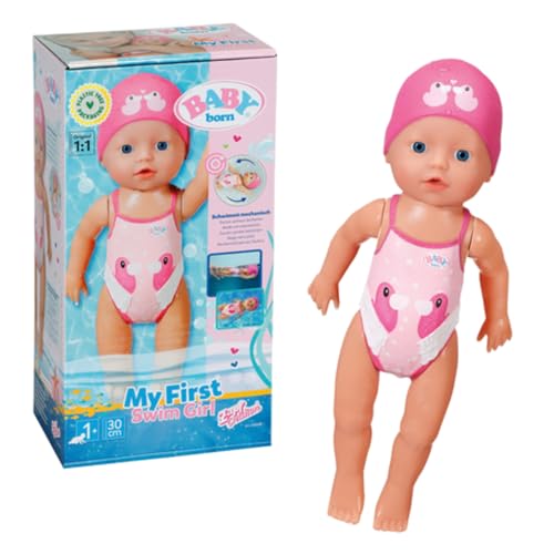 BABY born My First Swim Girl, Aufzieh-Badepuppe, wasserfest, funktioniert ohne Batterien, 30 cm große Puppe, 831915 Zapf Creation BABY born My First Swim Girl, Aufzieh-Badepuppe, wasserfest, funktioniert ohne Batterien, 30 cm große Puppe, 831915 Zapf Creation von BABY Born