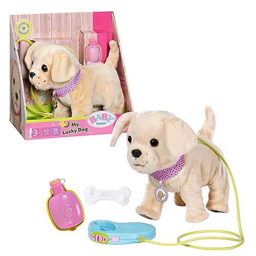 BABY born My Lucky Dog mit 5 verschiedenen Funktionen, für Kinder ab 3 Jahren, funktioniert mit Batterien, inkl. Halsband, Leine, Flasche und Knochen, 835197 Zapf Creation BABY born My Lucky Dog mit 5 verschiedenen Funktionen, für Kinder ab 3 Jahren, funktioniert mit Batterien, inkl. Halsband, Leine, Flasche und Knochen, 835197 Zapf Creation von BABY Born