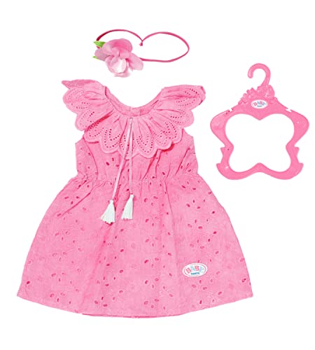 BABY born Trendy Blumenkleid, Puppenkleid aus rosa Spitzenstoff mit Haarband für 43 cm Puppen, 832684 Zapf Creation von BABY Born