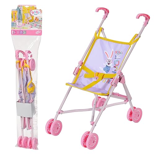 BABY born Zapf Creation 828670 Stroller, Puppenwagen mit Gurtsystem, zusammenklappbar, Griffhöhe 53 cm, Puppenzubehör für Puppen verschiedener Größen von BABY Born