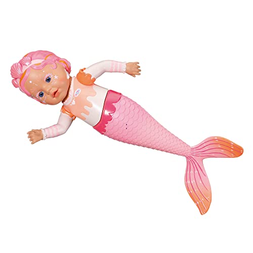 BABY born Zapf Creation 835326 My First Mermaid 37cm -Meerjungfrau Badepuppe, bewegliche Arme und Beine, schwimmt durchs Wasser, wasserdicht und ohne Batterien verwendbar von BABY Born