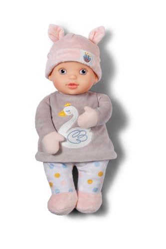 BABY born for Babies Sweetie Mauve, weiche 30 cm Puppe mit grauem Stoffkörper und integrierter Rassel, 838723 Zapf Creation von BABY Born