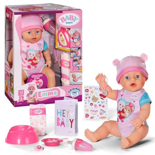 BABY born Emma 43cm, Babypuppe mit 10 Funktionen und Accessoires, für Kinder ab 3 Jahren, funktioniert ohne Batterie, 43cm große Puppe, 834800 Zapf Creation BABY born Emma 43cm, Babypuppe mit 10 Funktionen und Accessoires, für Kinder ab 3 Jahren, funktioniert ohne Batterie, 43cm große Puppe, 834800 Zapf Creation von BABY Born