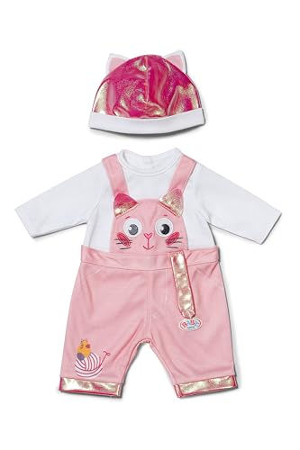 Baby Born Kätzchen-Onesie, Strampelanzug mit langen Ärmeln mit Latzhosen inkl. Mütze, 839430 Zapf Creation von BABY Born
