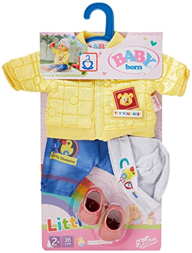 BABY born Little Cool Kids Outfit für 36cm Puppen - Leicht für Kleine Hände, Kreatives Spiel fördert Empathie & Soziale Fähigkeiten, für Kleinkinder ab 2 Jahren - Inklusive Jacke, Hose, Hut & mehr von BABY Born