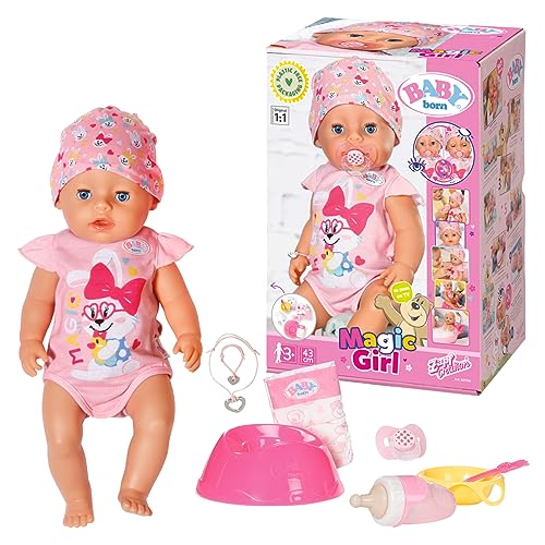 BABY born Magic Girl, Babypuppe mit 10 Funktionen für Kinder ab 3 Jahren, funktioniert ohne Batterie, 43cm groß, 827956 Zapf Creation von BABY Born
