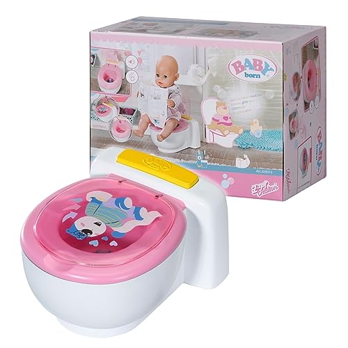 BABY born Toilette für Puppen mit Geräuschfunktion und Häufchen zum wegspülen, 828373 Zapf Creation von BABY Born
