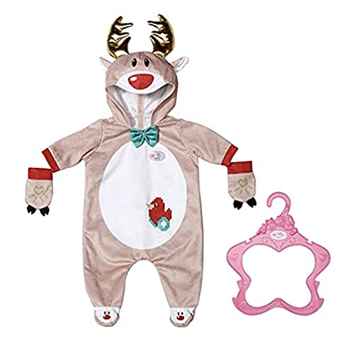 Zapf Creation 831700 BABY born Rentier Onesie 43 cm - Puppenkleidung Einteiler mit Rentiergeweih und Handschuhen von BABY Born