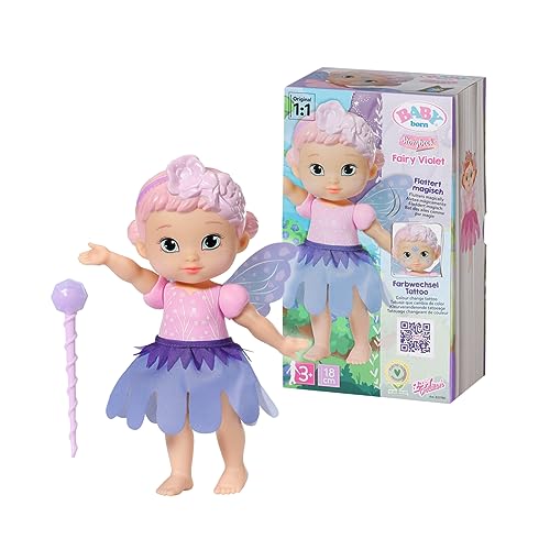 BABY born 833780 Storybook Fairy Violet 18 cm- Feen-Puppe mit flatternden Flügeln, Farbwechsel Tattoo, Feenlicht, Zauberstab, Kulisse und Bilderbuch BABY born 833780 Storybook Fairy Violet 18 cm- Feen-Puppe mit flatternden Flügeln, Farbwechsel Tattoo, Feenlicht, Zauberstab, Kulisse und Bilderbuch von BABY Born