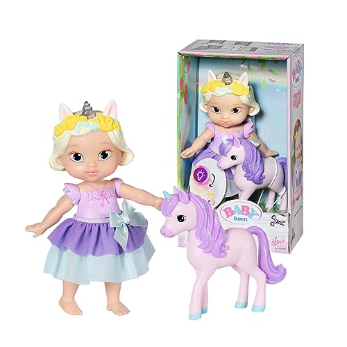 BABY born Storybook Prinzessin Bella, Prinzessinnen-Puppe mit Einhorn-Figur und Leuchtfunktion, 833810 Zapf Creation von BABY Born