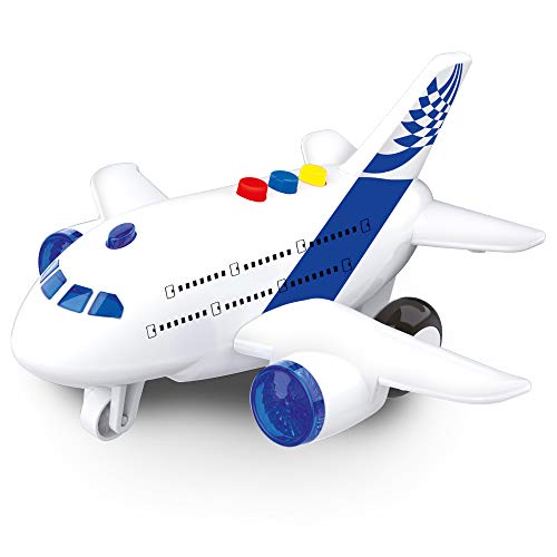 BABY CHALLENGE - Langstreckenflugzeug - Transportfahrzeug - 021170-1/400 - Fahrbereit - Batterien inklusive - Friktionsfahrzeug - Weiß - Mit Sound und Licht - Kunststoff - Ab 3 Jahren von BABY CHALLENGE