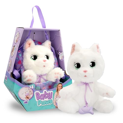 BABY PAWS Weiße Katze, Interaktiver Plüschwelpe mit Reaktion und Lauten, öffnet und schließt Seine Augen, im Tragebeutel ist er Immer dabei, Geschenk und Spielzeug Jungen und Mädchen ab 3 Jahren BABY PAWS Weiße Katze, Interaktiver Plüschwelpe mit Reaktion und Lauten, öffnet und schließt Seine Augen, im Tragebeutel ist er Immer dabei, Geschenk und Spielzeug Jungen und Mädchen ab 3 Jahren von BABY PAWS