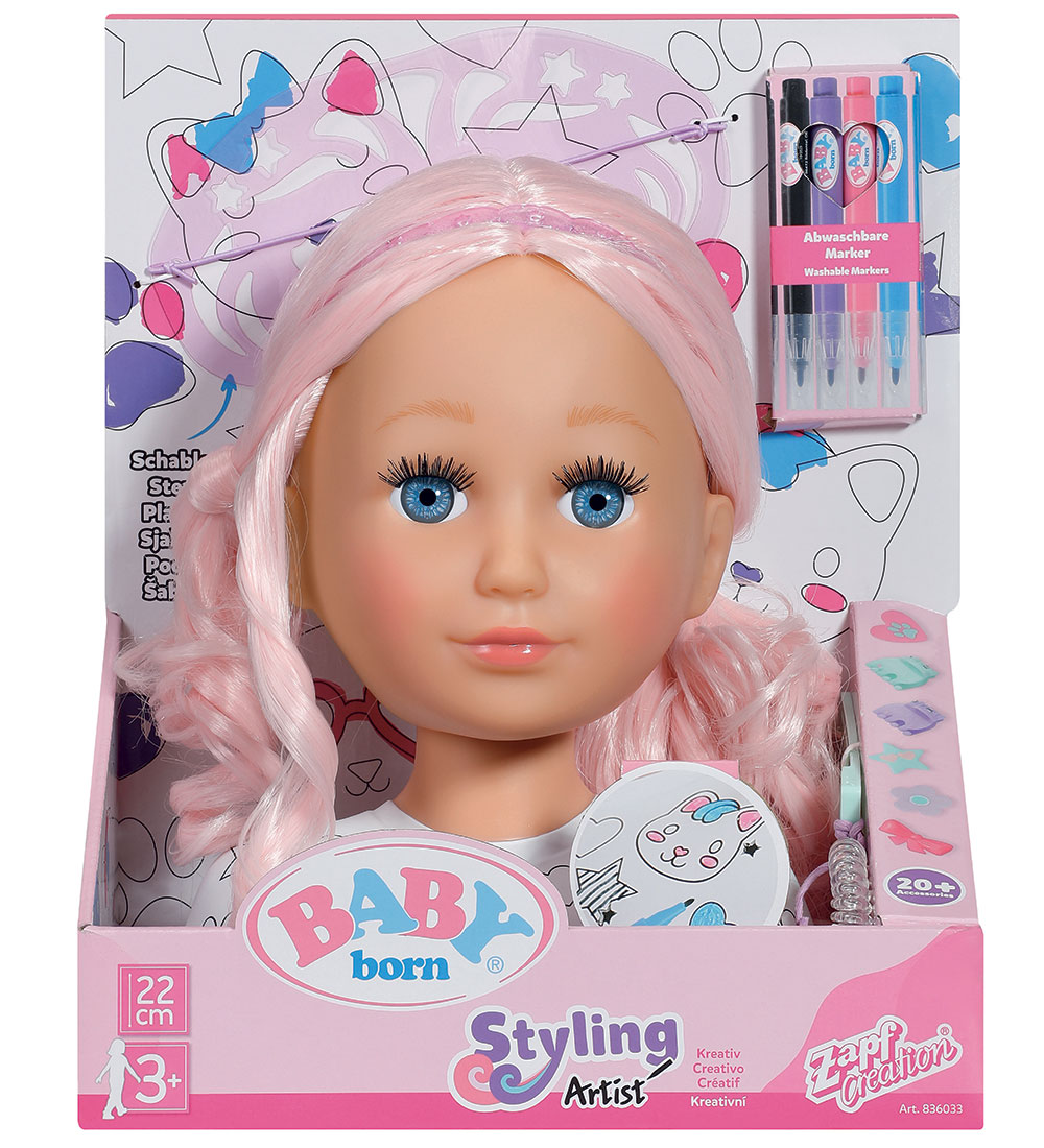 Baby Born Make-up-Kopf m. Accessoires - Schwester Styling Künstl - BABY born - One Size - Puppen Baby Born Make-up-Kopf m. Accessoires - Schwester Styling Künstl - BABY born - One Size - Puppen von BABY born