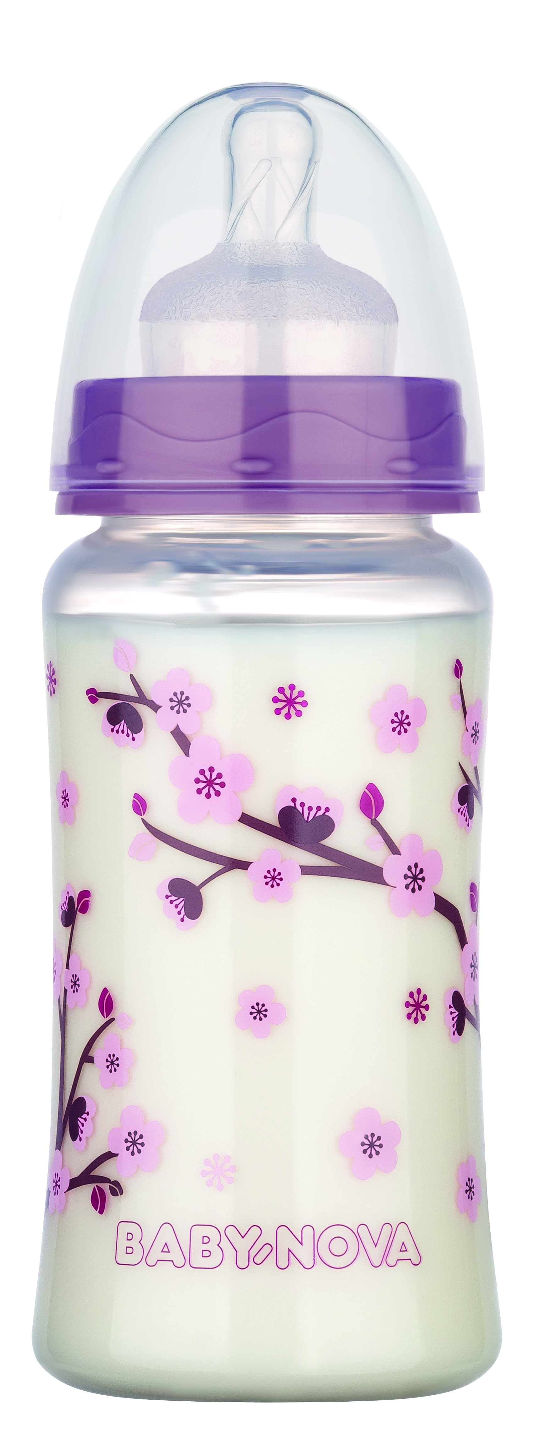 Babyflasche 300ml Weithals Kirschblüte von BABYNOVA