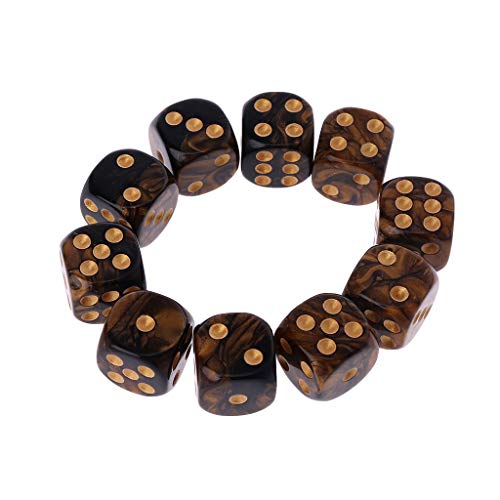 10 Stcs 16mm Harzwürfel D6 Black Gold Points Roundkanten KTV Nightclub Entert 10 Stcs 16mm Harzwürfel D6 Black Gold Points Roundkanten KTV Nightclub Entert von BABYVIVA